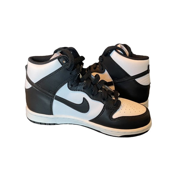 Nike Dunk High Black/White Panda Dunks Kids Size 2Y NEW - Picture 3 of 10